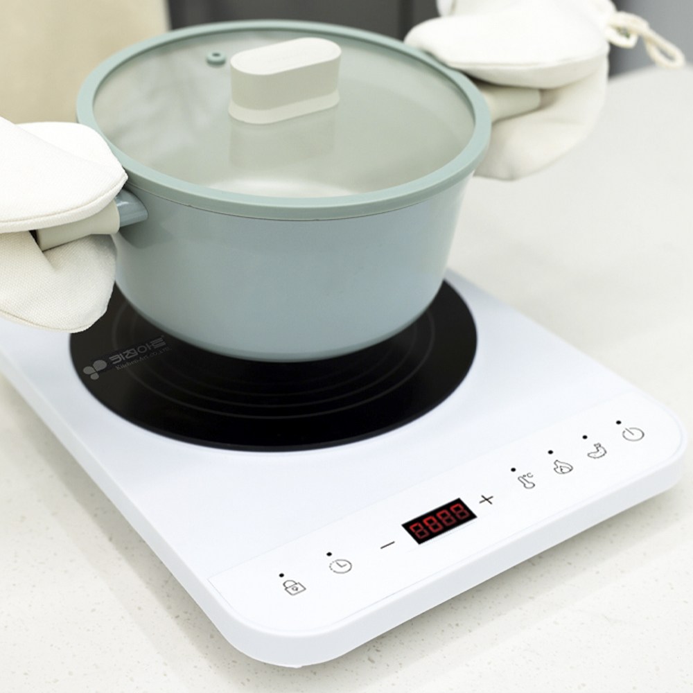 키친아트 1구 터치 인덕션 레인지 고화력 고성능 2000W 화이트 39,900원