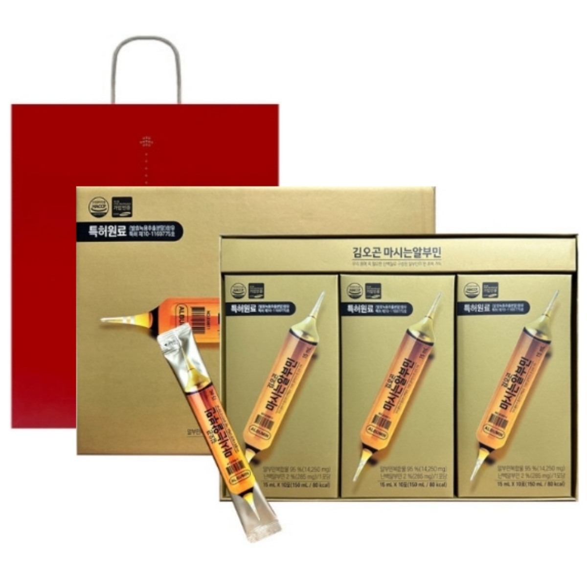 1+1 김오곤 마시는 알부민 15ml x 30포, 1박스, 30정 33,900원