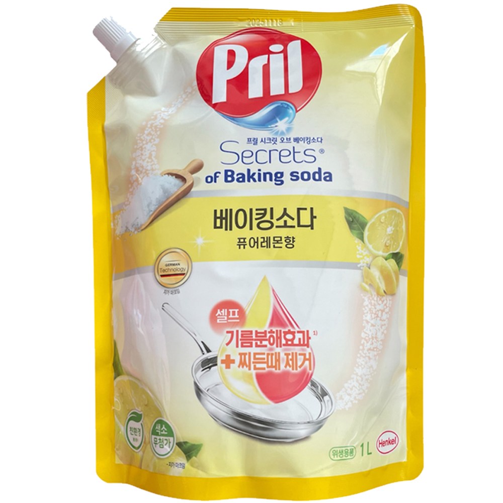 프릴 시크릿오브 베이킹소다 퓨어레몬향 리필, 1L, 10개 53,700원