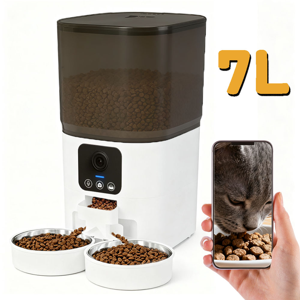 헬로미펫 반려동물 방습 앱연동 펫캠 자동급식기 2구타입, 1개, 화이트, 7L 148,000원