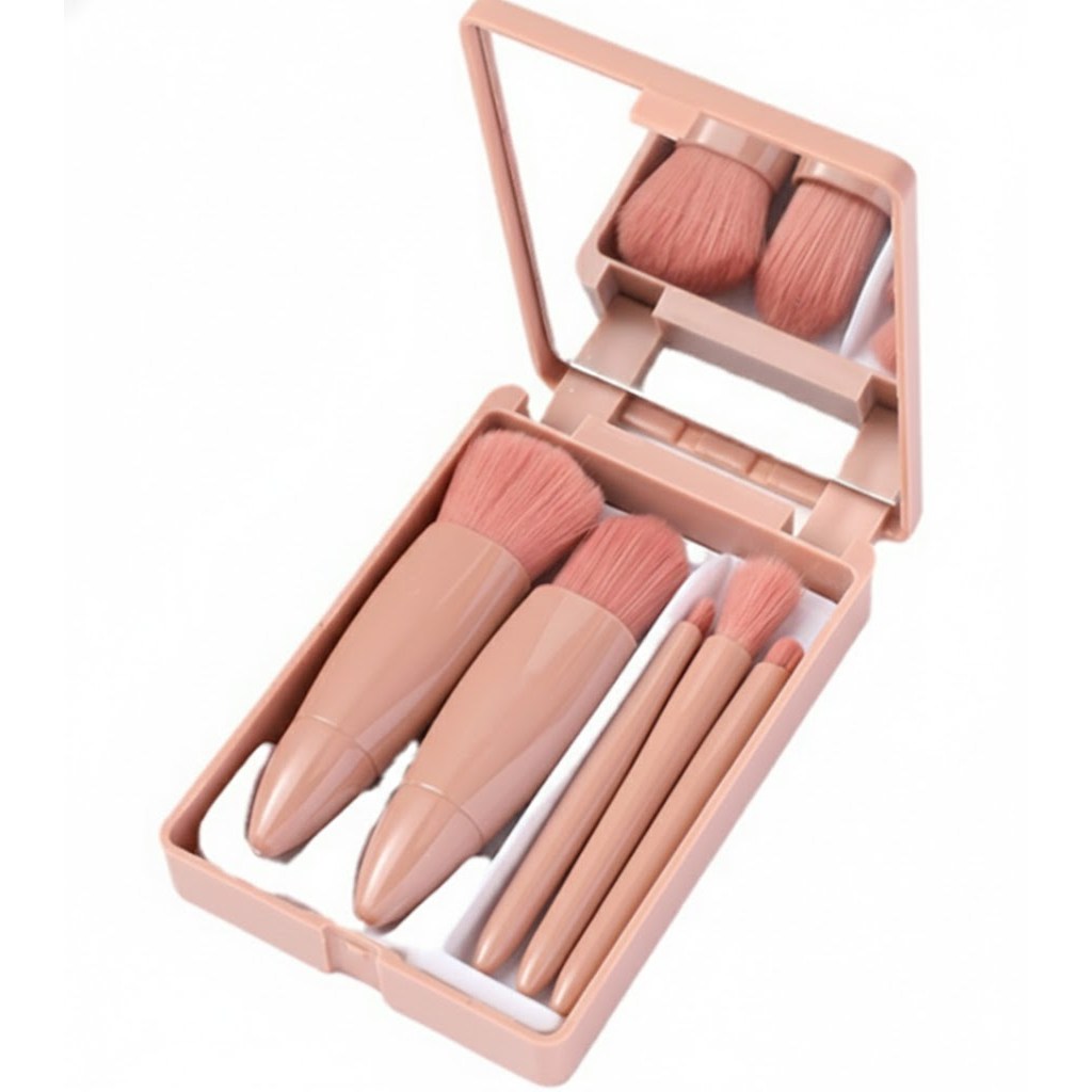 진우 휴대용 미니거울 메이크업 브러쉬 5종세트, 1개 4,260원