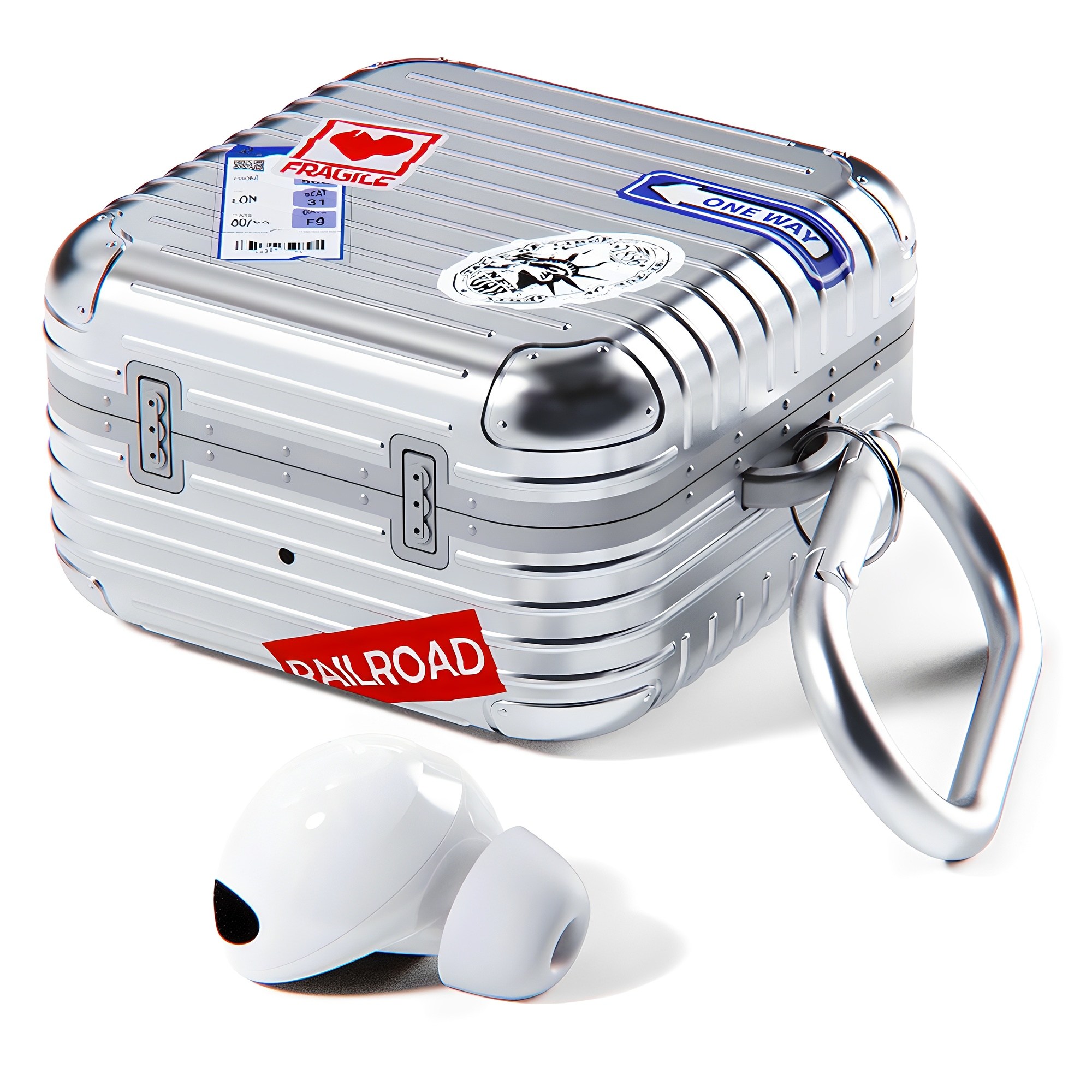 미아크 갤럭시 버즈 캐리어 케이스, 갤럭시 버즈 라이브 / 프로 / 프로2 / fe, 실버, 1개 19,300원