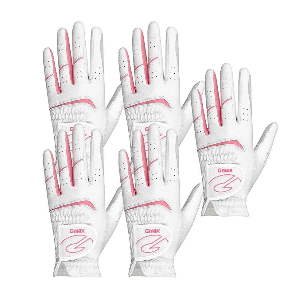 지맥스 여성용 반양피 이중덧댐 소프트 골프장갑 왼손용, 화이트, 5개 23,600원