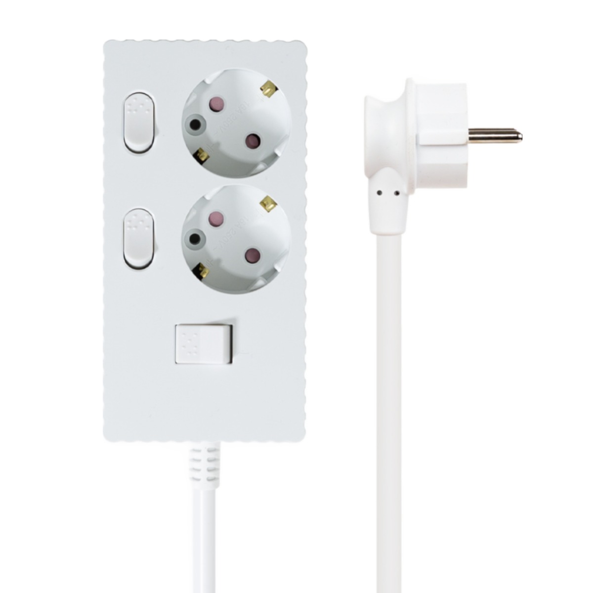 파워존 웨이브 자동소화 멀티탭 콘센트 화재예방 절전 개별스위치 과부하차단 2구 50cm 1.5m 3m 5m 7m, 자동소화 2구 화이트, 1개 39,040원