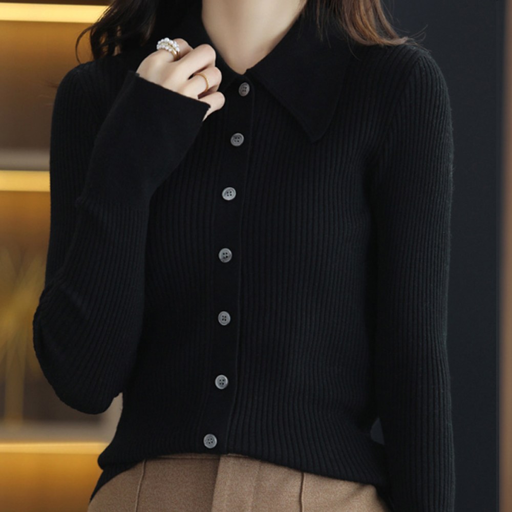 에리페 여성용 미야 카라 골지 니트 가디건 27,800원