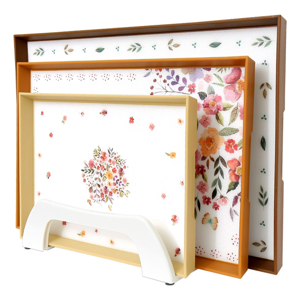 애슬라 다용도 트레이 쟁반 직사각 4종 세트, 플로리스타, 1세트 27,900원