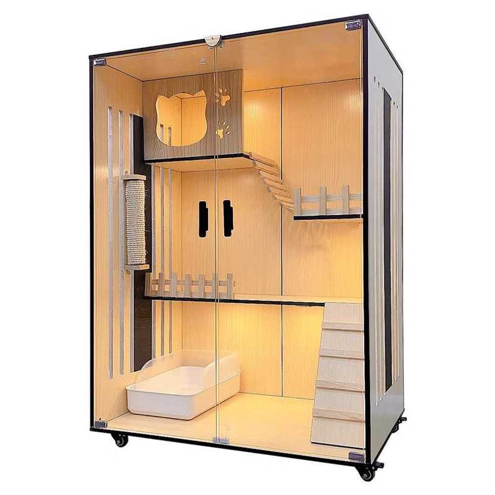 원목 고양이 캣타워 박스 럭셔리 타워 고급 캣폴 해먹 케이지 대형, 1개, 방수 B 90x60x120 134,500원