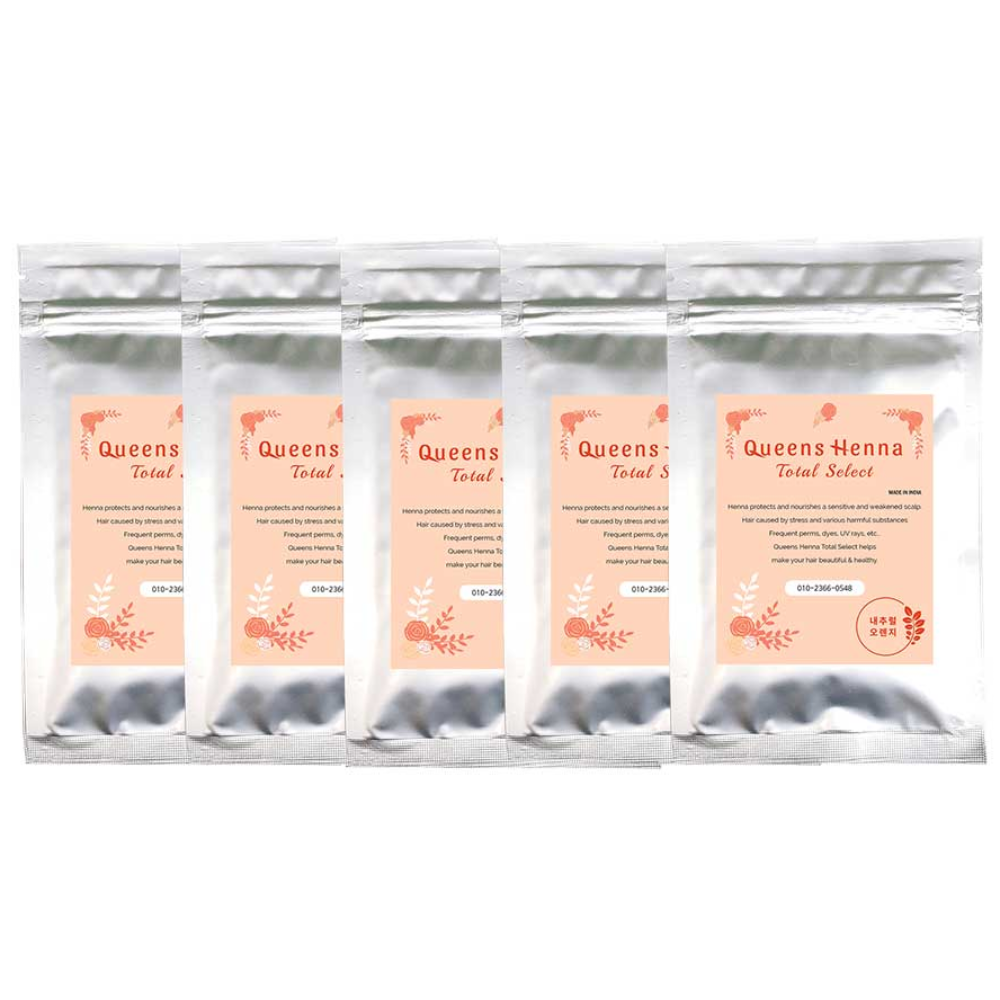 퀸즈 토탈 셀렉트 헤나염색약 세트 Queens Total Select Henna SET, 내추럴오렌지5, 5개 49,500원