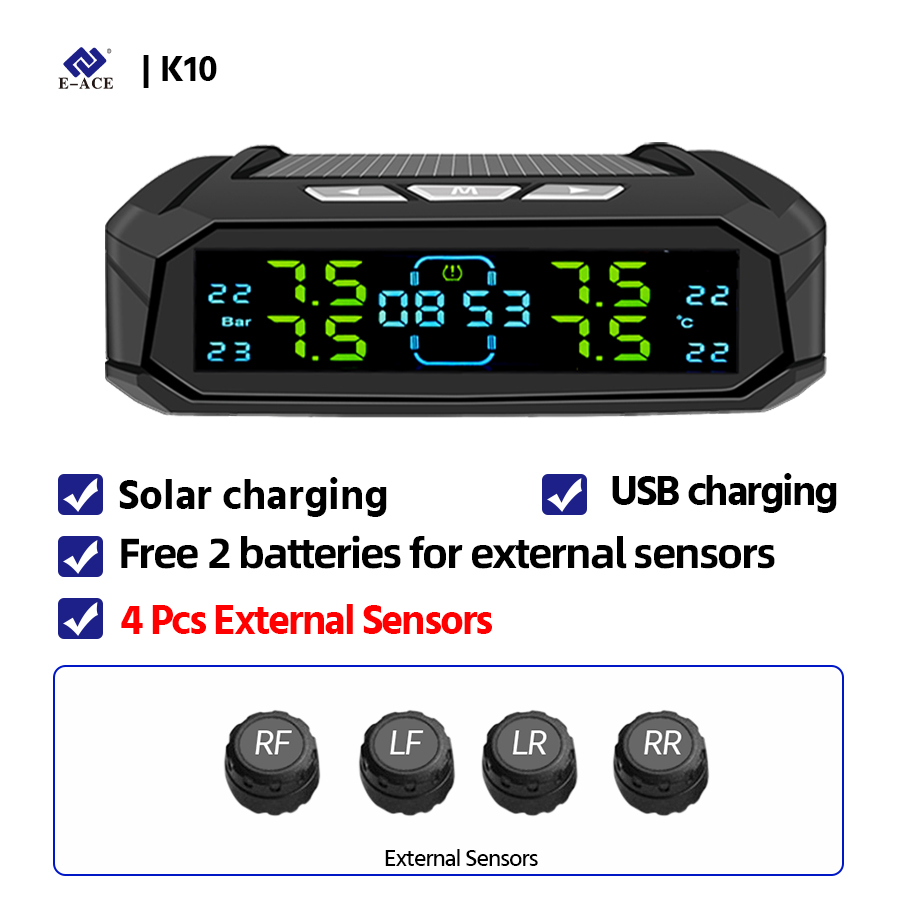TPMS 디지털 LCD 디스플레이 자동차 보안 모니터 4 타이어 압력 태양광 발전 외부 저전력 소비 더 많은 차 35,900원
