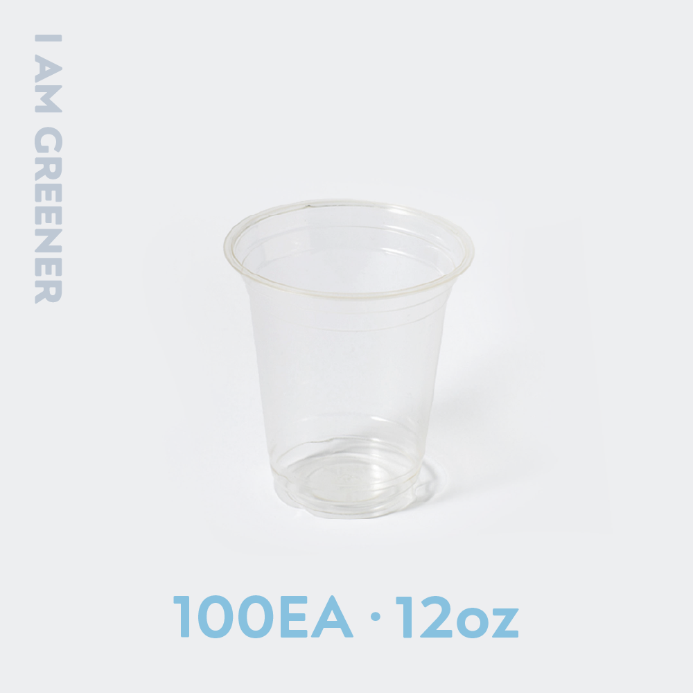 아이엠그리너 생분해성 옥수수 친환경 투명 PLA 12온스 무지 아이스컵 14,300원