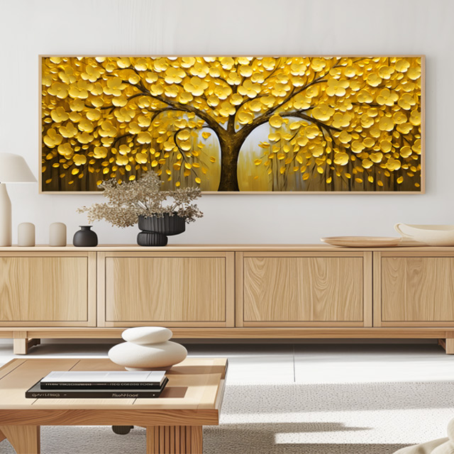 돈들어오는 황금 금전수 그림 액자 인테리어 골드 돈나무 거실 복도 사무실 나무풍경 추상화, 유광골드 249,000원
