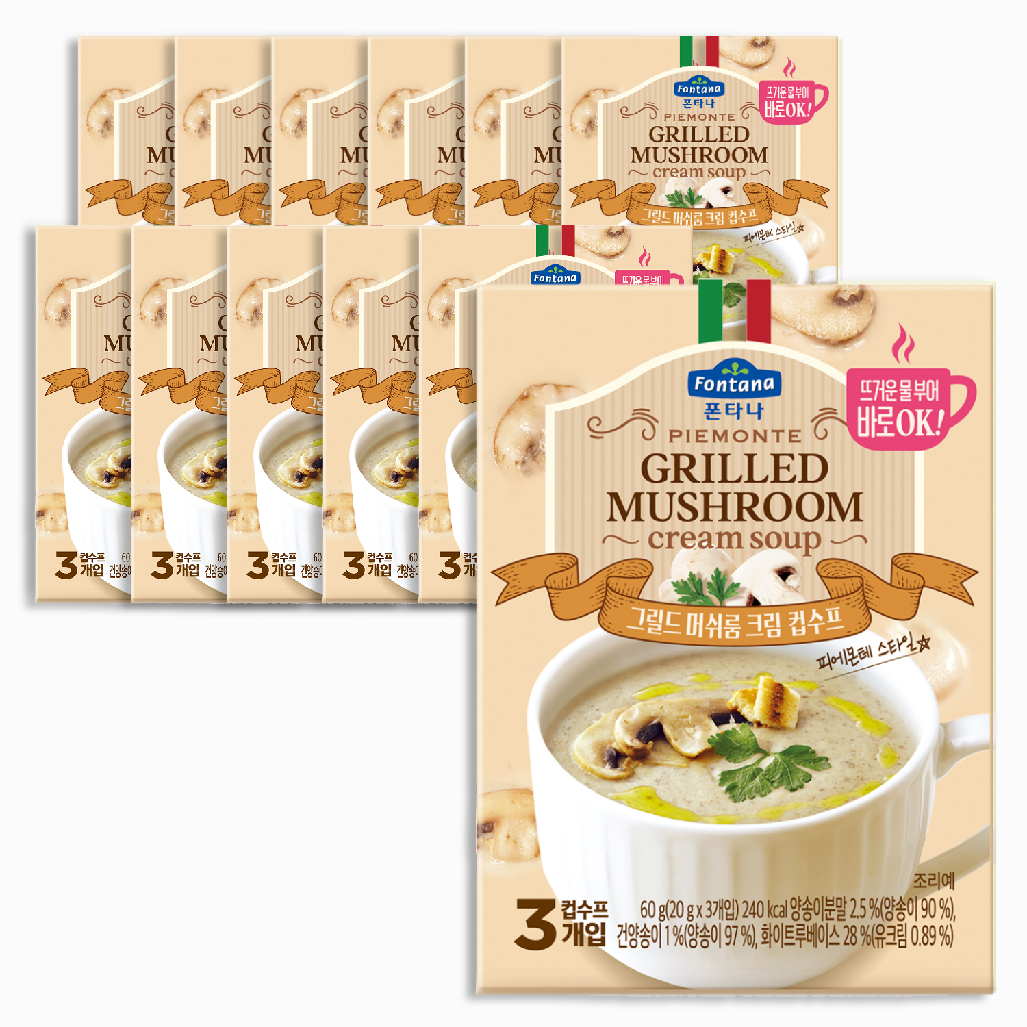 폰타나 피에몬테 그릴드 머쉬룸 크림 컵수프, 60g, 12개 19,500원