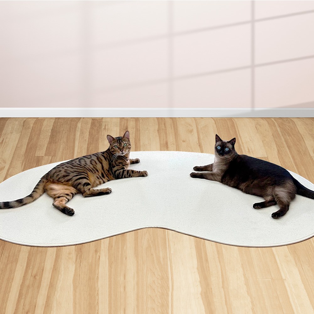 파파냥 고양이 논슬립 미끄럼방지 스크래쳐 땅콩 카페트, 아이보리, 1개 58,000원