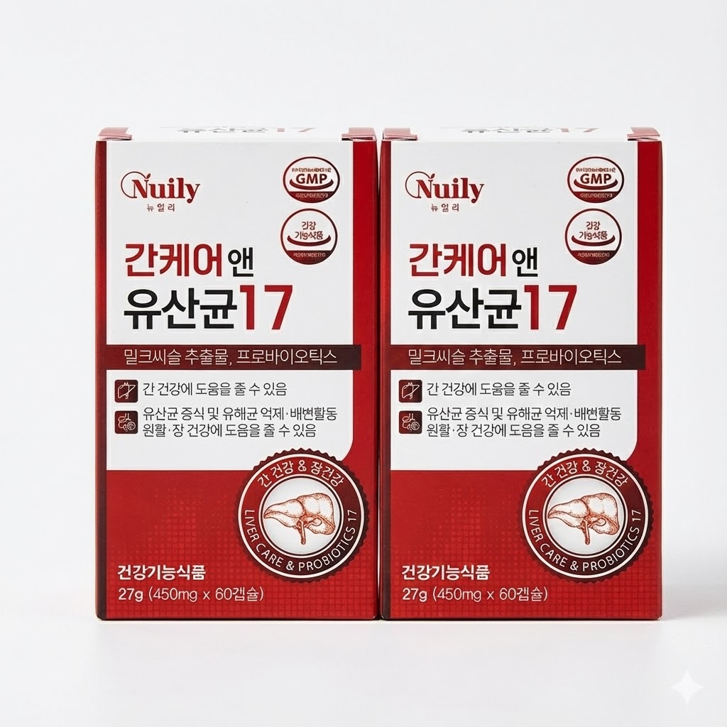 간케어앤유산균17 간기능개선 밀크씨슬 프로바이오틱스 60캡슐 42,890원