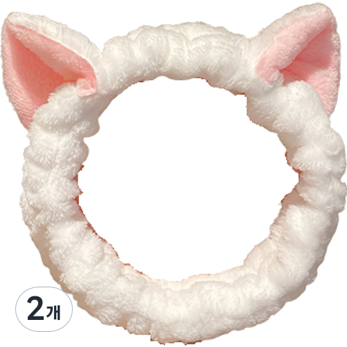 아이코어스 고양이 귀 야옹이 세안밴드, 아이보리, 2개 5,000원