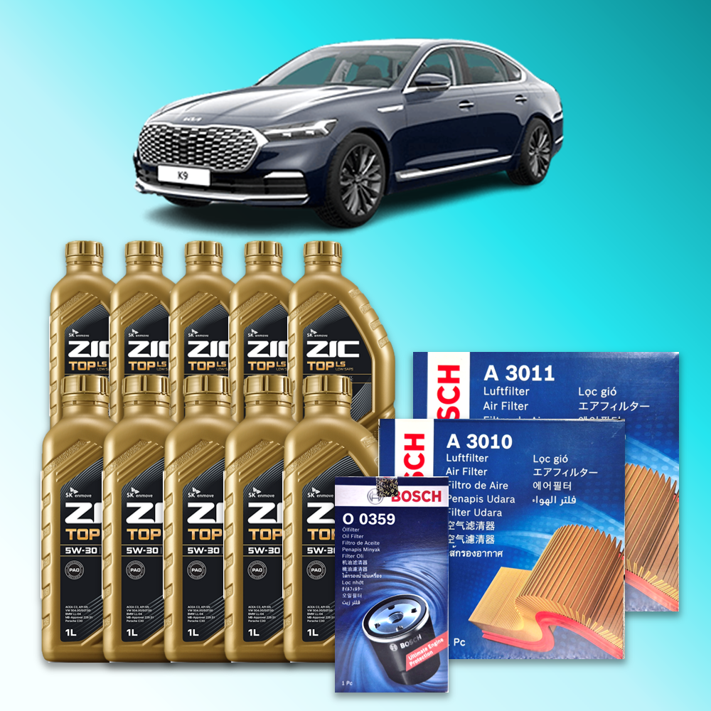 더 뉴 K9 (RJ) 5.0 가솔린 엔진오일세트 SK 지크 탑 LS 5W30 (ZIC TOP LS) 175,100원