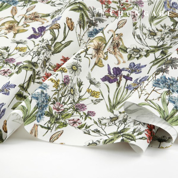 옥스포드원단 면 20수 친환경 DTP 대폭 보테니컬가든 아이보리 MOXYS3003, 1개 10,400원