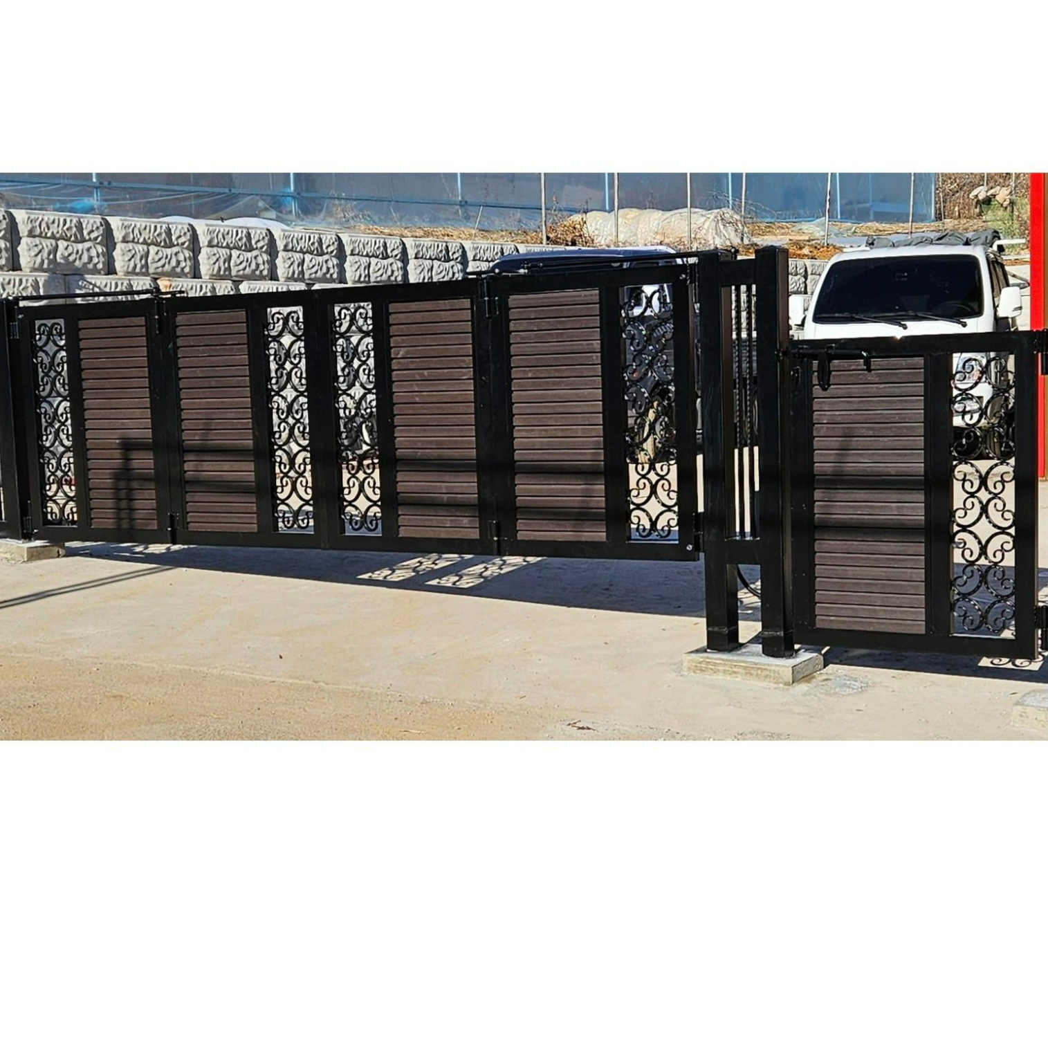 자동대문 합성목재 폴딩접이식 주택대문 단조대문 디자인대문 자체제작RH99, 1개 900,000원