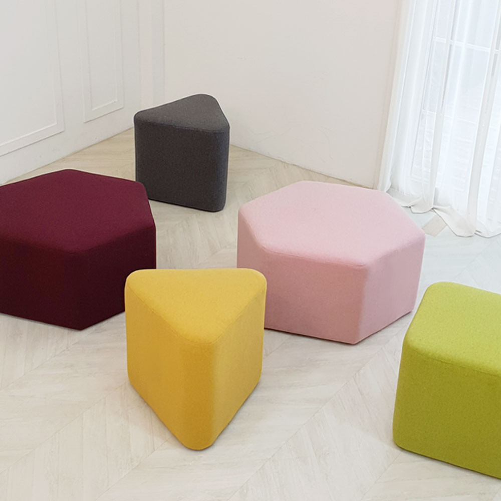 H34 온앤오프 삼각 사각 육각 타원형 인테리어 패브릭스툴 81,700원