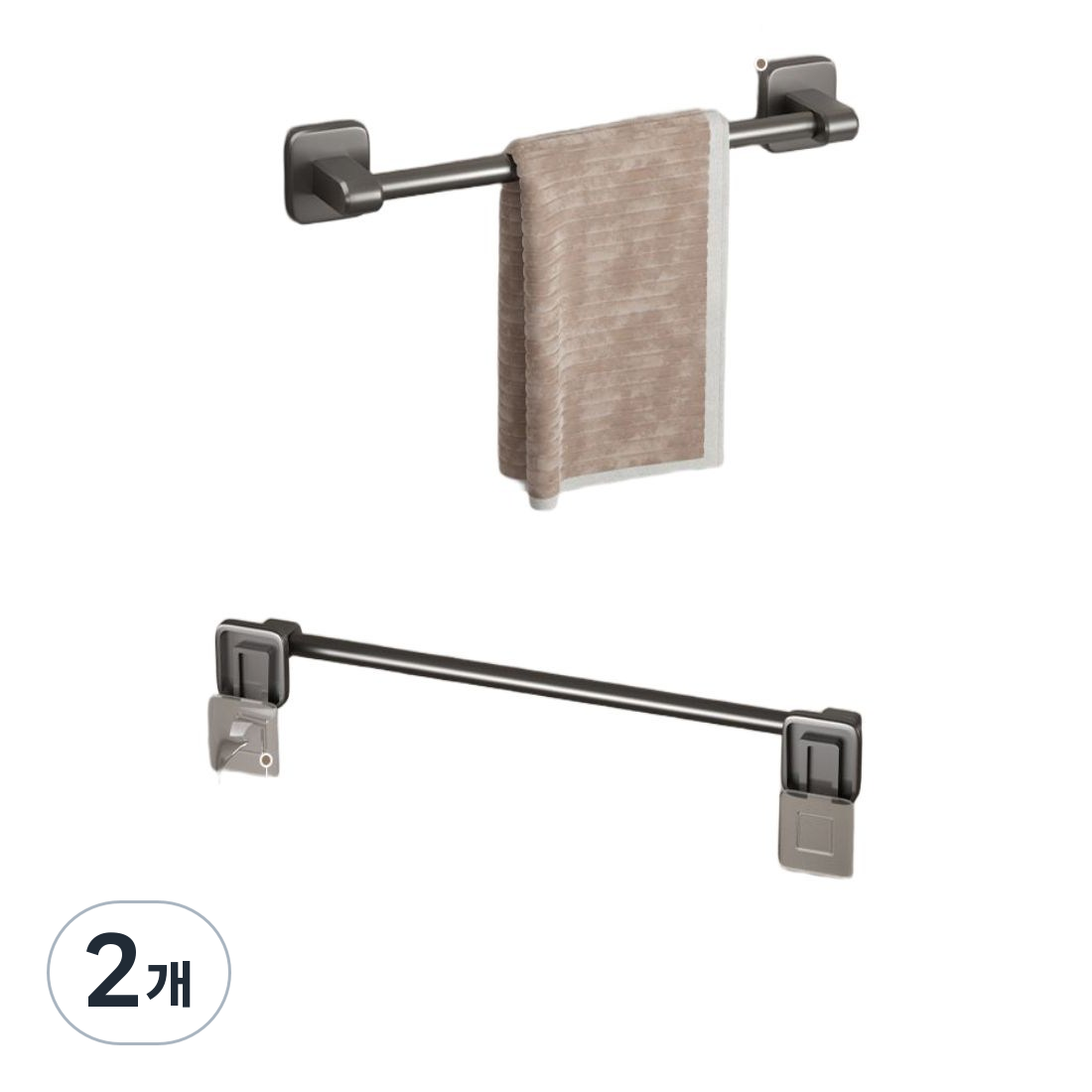 80factory 무타공 욕실 수건 타월 걸이, 블랙,50cm, 2개 11,250원