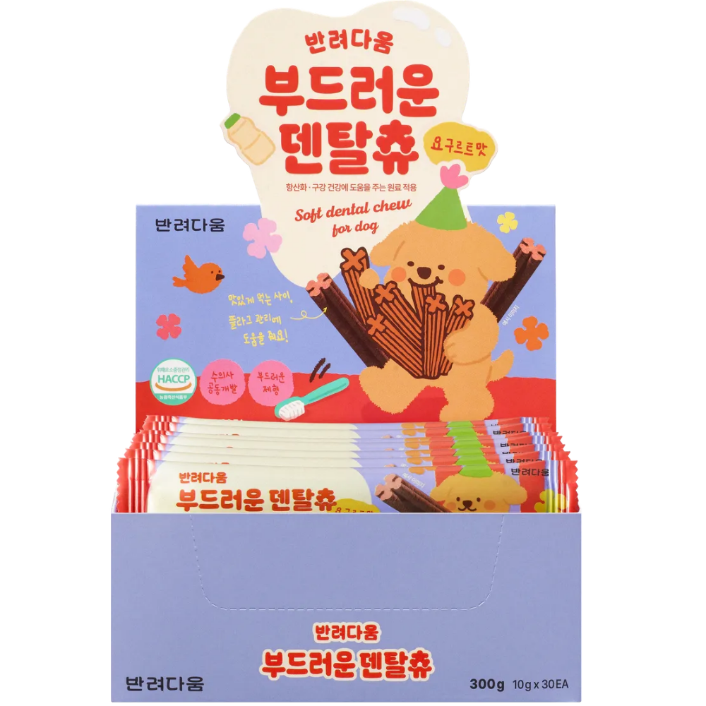반려다움 부드러운 강아지 덴탈껌 대용량 덴탈츄, 1개, 300g, 요구르트 25,010원