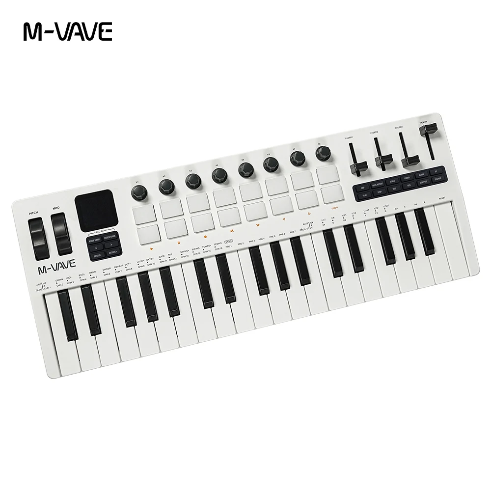 M-VAVE SMK-37 PRO 37키 MIDI 컨트롤러 휴대용 내장 신디사이저 키보드 디지털 16개 RGB 패드 8개 노브 SMK 114,700원