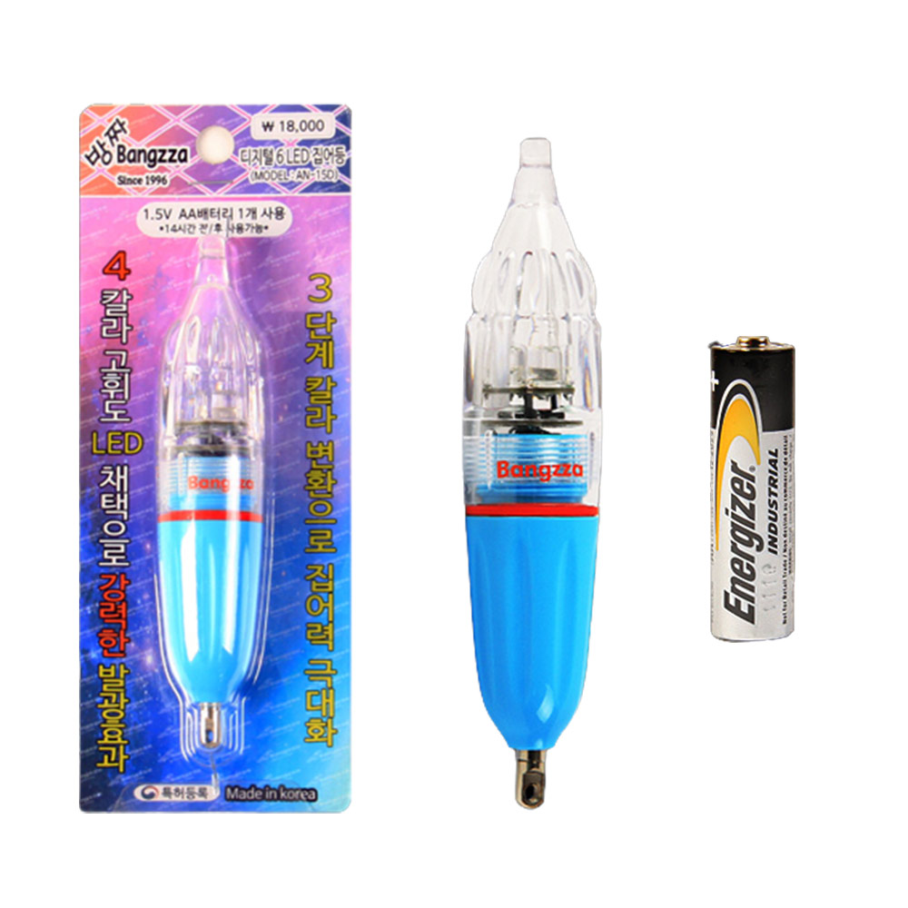 방짜 4컬러 고휘도 AN15D 6LED 네온 왕갈치 집어등 AA건전지, 1개 11,350원