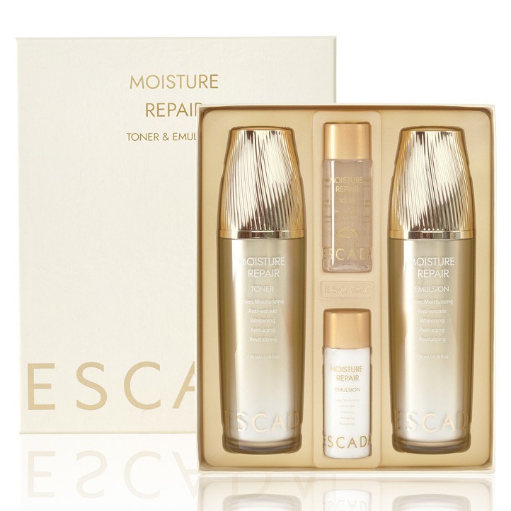 에스까다 모이스춰 리페어 토너 130ml + 에멀젼 130ml + 토너 30ml + 에멀젼 30ml 세트 140,000원