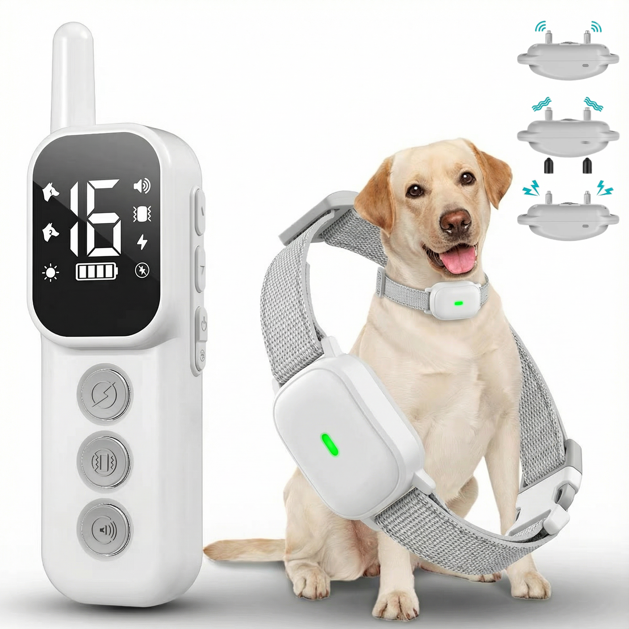Mochae 짖음방지기 애견 무선 훈련 목걸이 강아지 원격조종 진동경고 전기충격 자극형 방수 43,800원