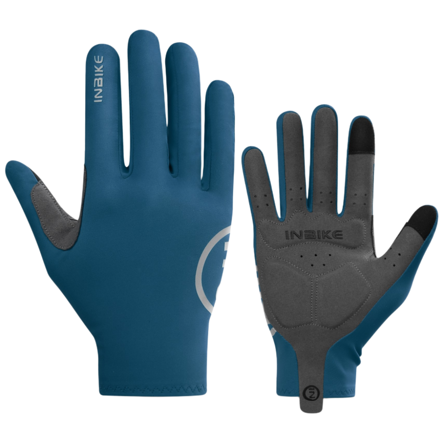 INBIKE 사이클링 장갑 남성 여성 통기성 사이클링 장갑 자전거 장갑 긴 손가락 반사 미끄럼 방지 러닝 하이킹 아웃도어 스포츠용, 1세트, 네이비 블루 24,000원
