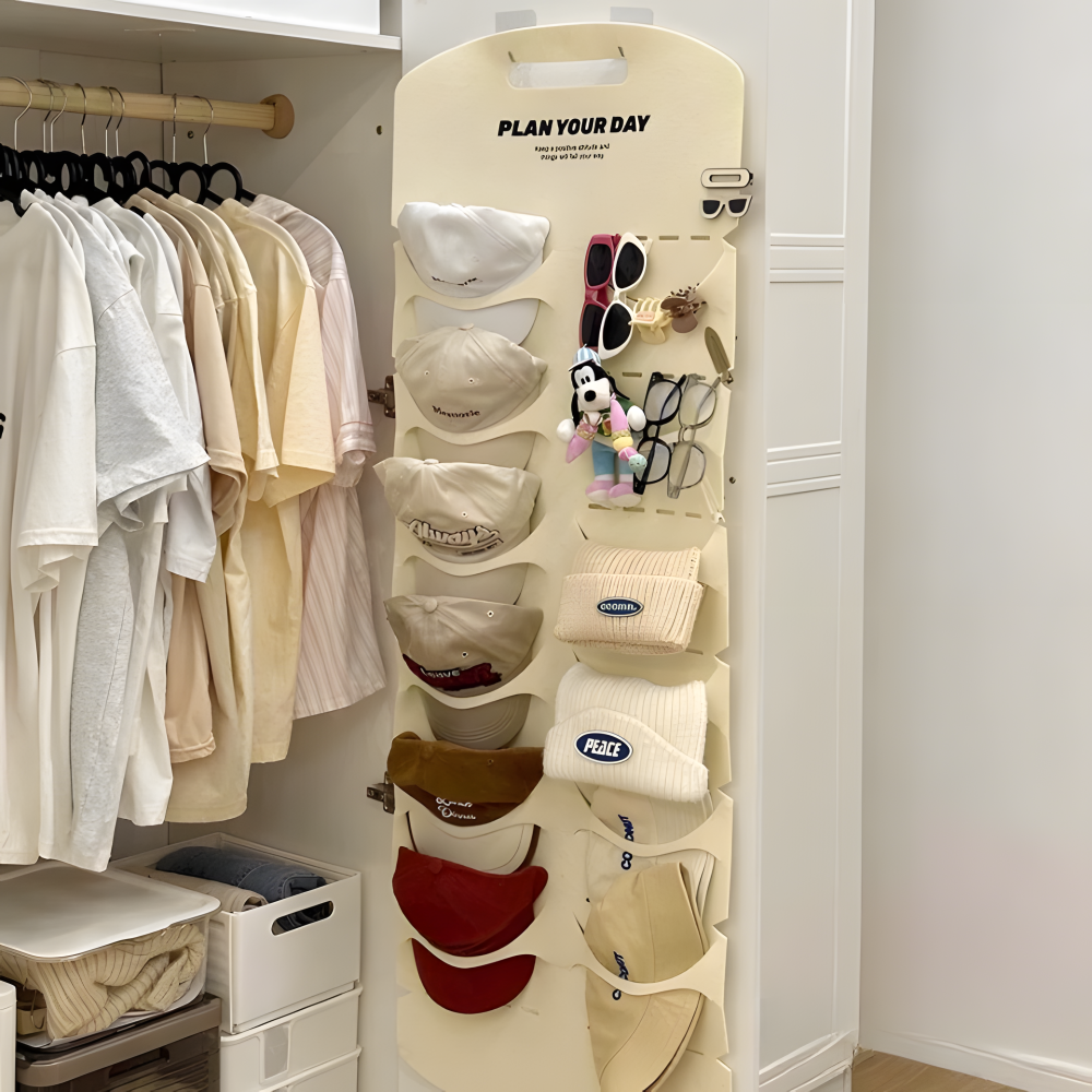 BDYP 모자 수납 걸이 다용도 정리함, 1세트, 크림화이트12칸+후크2개 11,900원