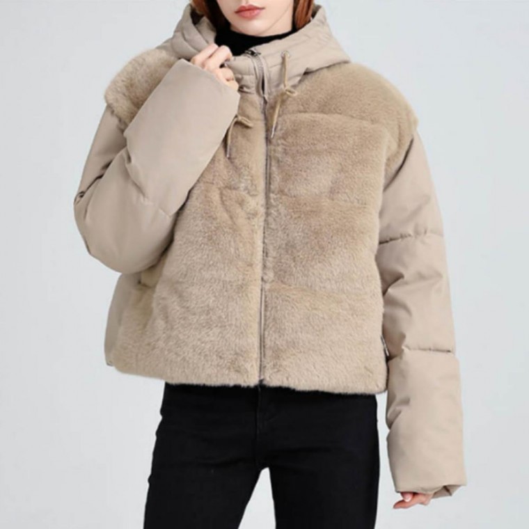 투웨이 미니멀 베스트 후드집업 앞면 퍼 숏 크롭 패딩 78,310원