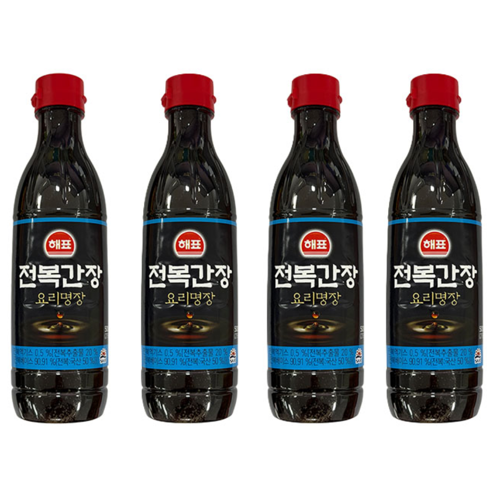 해표 전복간장 요리명장, 4개, 500ml 11,900원