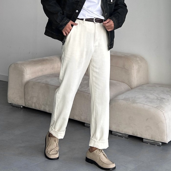 남자 남성 사계절 테이퍼드 핏 허벅돼 뒷밴딩 릴렉스 면 바지 치노 코튼 팬츠 27,800원