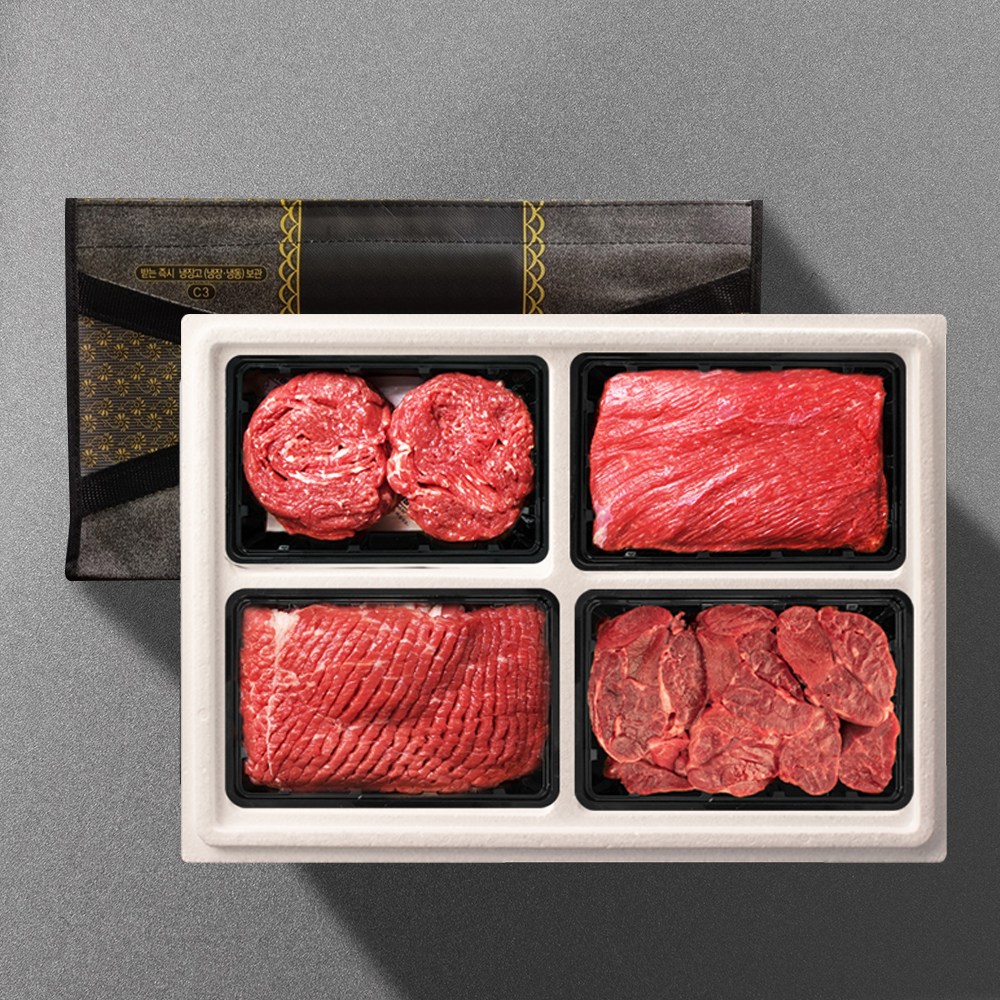 원쁠 1+등급 숙성 한우 특선 정육 혼합 선물세트 1호 1.6kg ( 불고기 400g+ 국거리 400g+ 산적 400g+ 장조림 400g ), 1세트 116,900원