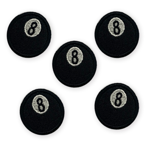 다리미로 붙이는 8볼 포켓볼 미니 열접착 자수 와펜 3cm 5개입, 혼합색상 6,500원