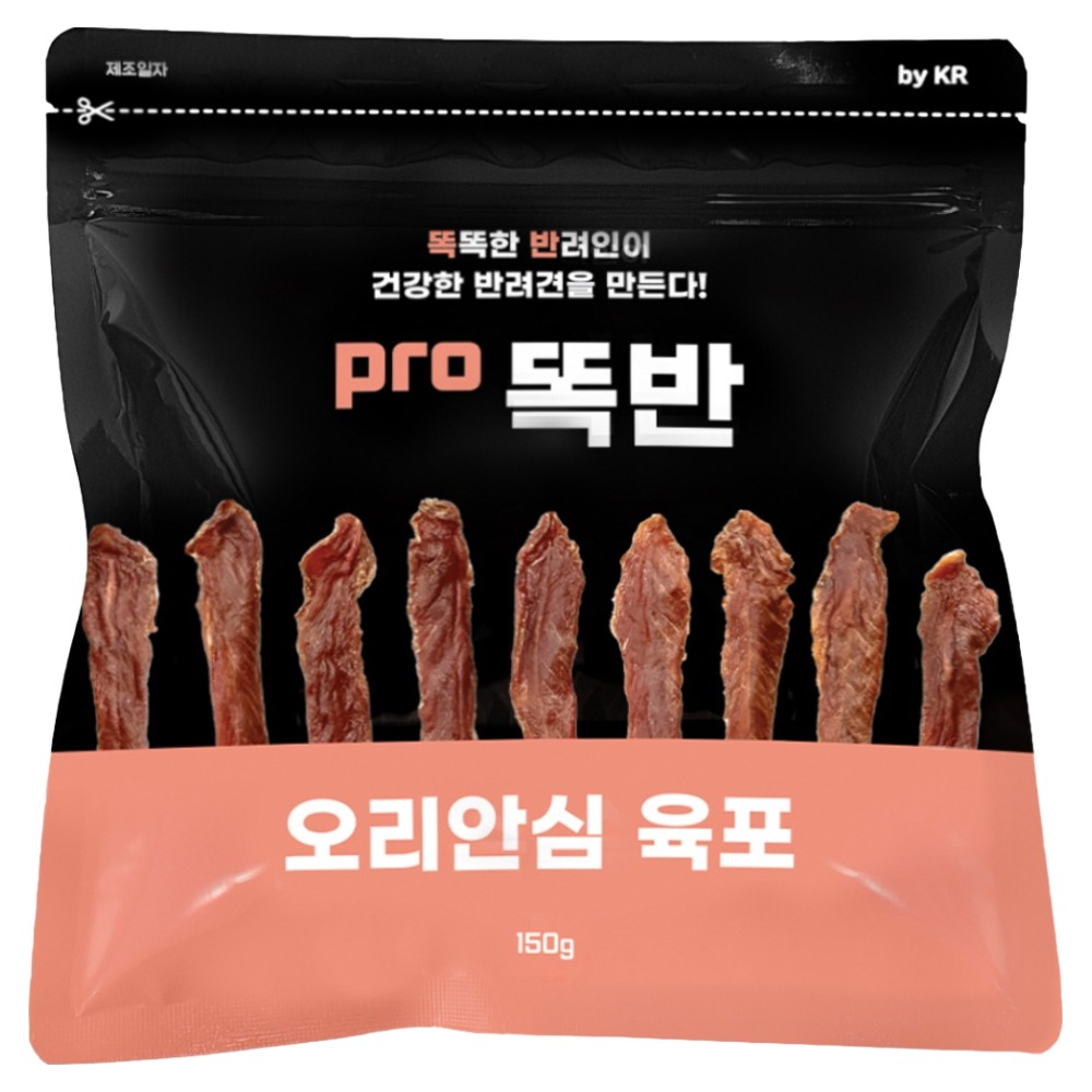 똑반 강아지 수제간식, 오리안심 육포, 150g, 1개 17,900원
