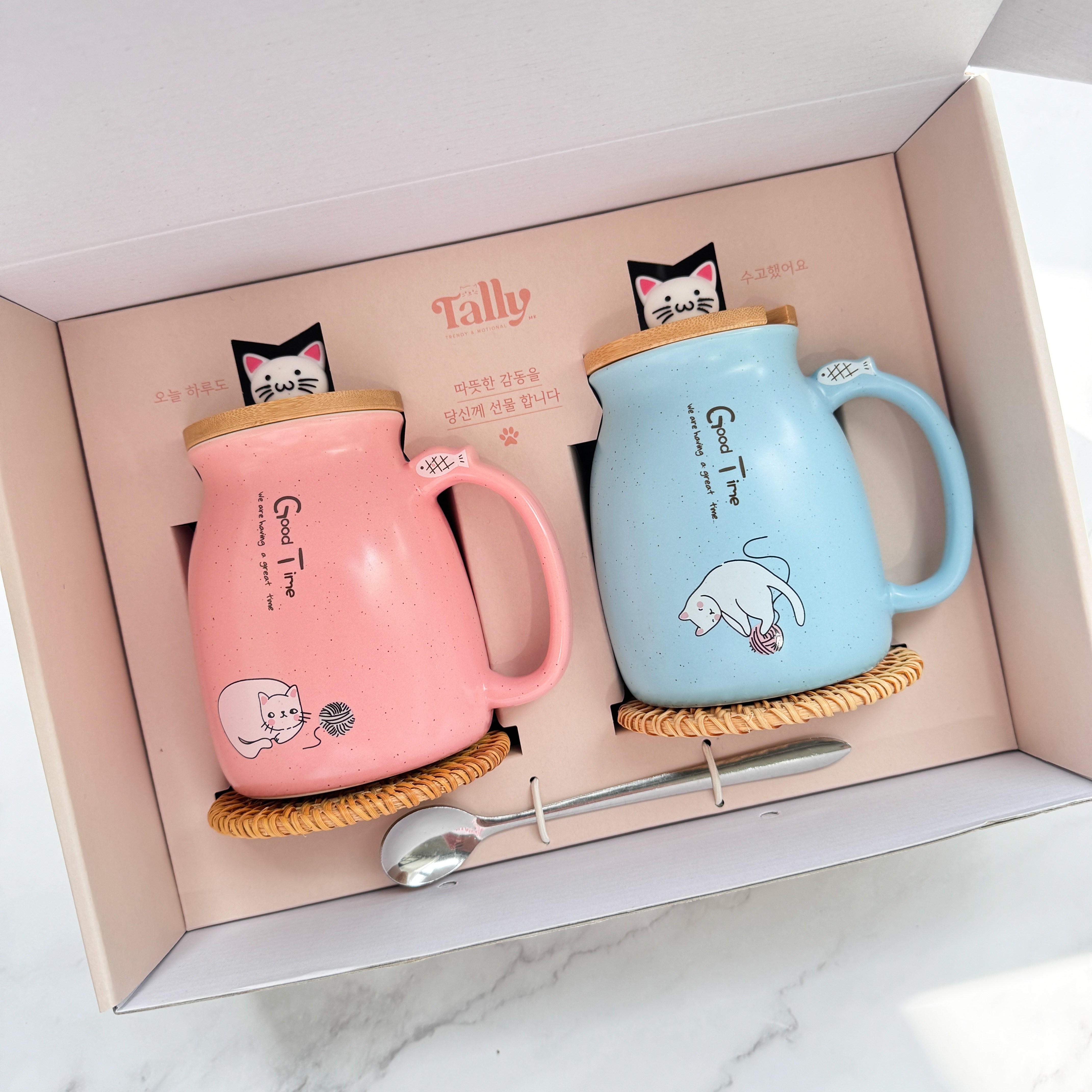 귀여운 예쁜 고양이 머그컵 세트 2종 선물 21,960원