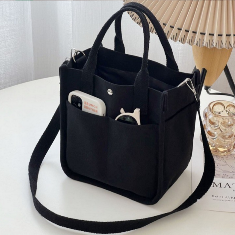 돈워리 가볍고 예쁜 무지 사각 캔버스백 숄더백 크로스백 14,900원