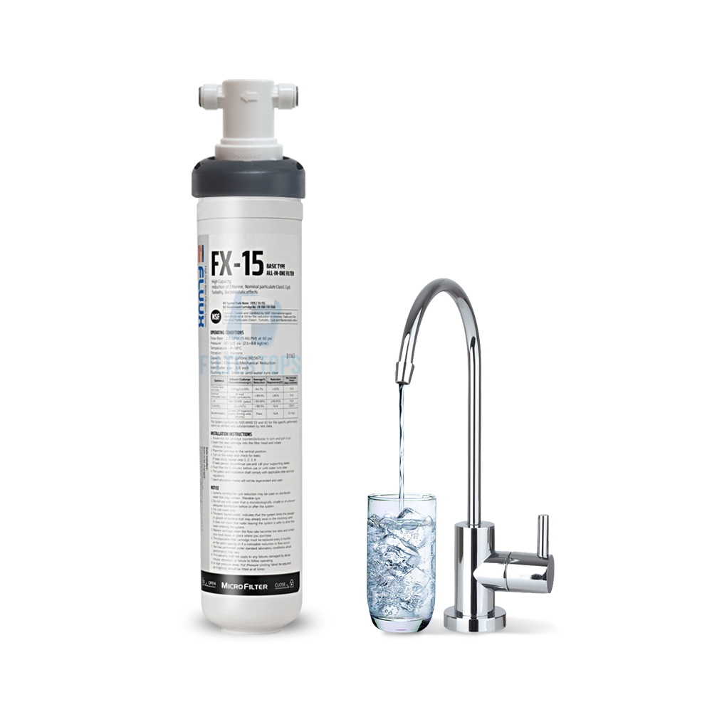 플럭스 FLUUX FX-15 언더싱크 정수기 DIY 세트 싱크대 직수 정수기 SUS 304 스텐파우셋 업그레이드, 1개 84,900원