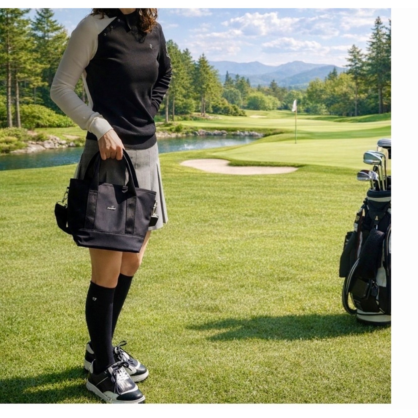 (고퀄리티) 유행없는 데일리골프 토트백 라운딩백 고퀄리티 일상토트백, 1개, 블랙 34,700원