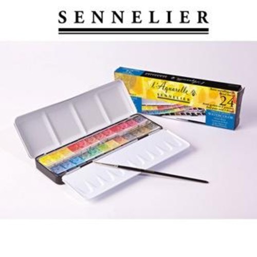 시넬리에 전문가용 수채화 고체물감 24색 메탈박스 세트 216,200원