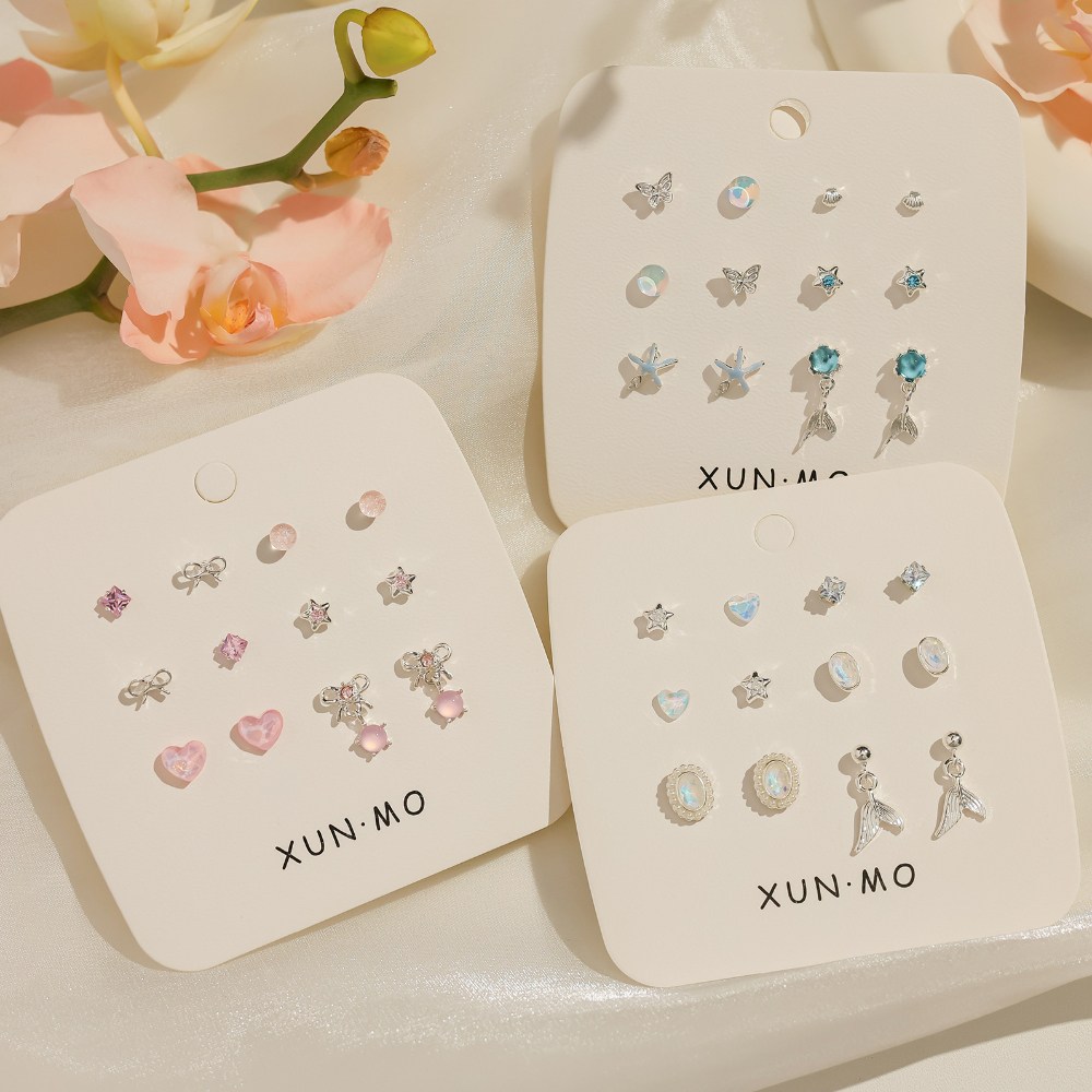 아르니 실버925 알러지방지 12종 귀걸이세트 여성 데일리 패션 은침 선물용 E021 6,900원