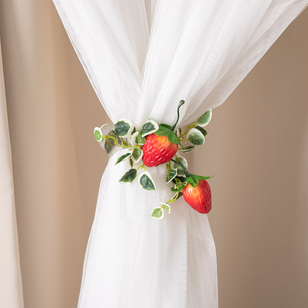 딸기 복숭아 모형 커튼 집게 타이백 프루티 10cm 인테리어 과일 실내 장식 소품 고정 홀더 선물 꾸미기 7,500원