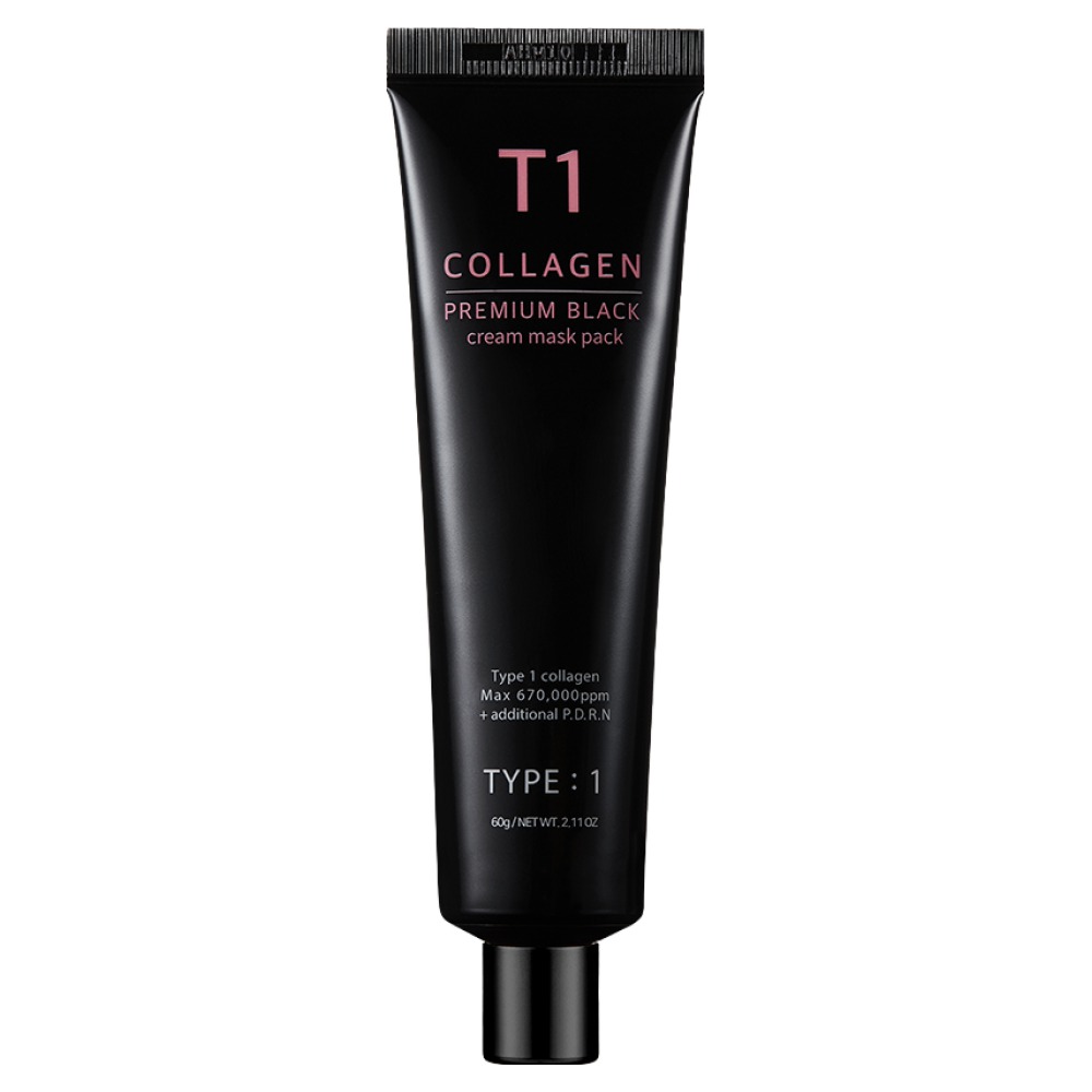 T1 티원콜라겐 블랙 프리미엄 카이스트 특허성분 245달톤 저분자 PDRN 피부 맞춤 TYPE1 콜라겐 순도 100% 미백 탄력 보습 랩핑마스크팩 타입원 콜라겐팩 랩핑팩, 1개, 1개입 15,500원