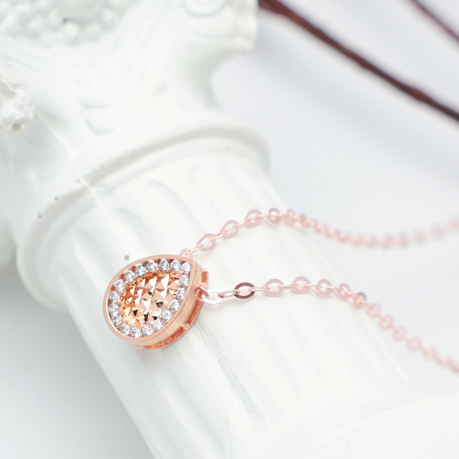 14k 18k 로즈골드 펜던트 메달 물방울 목걸이 다이아 컷팅 딸랑이 데일리 M714 체리스쥬얼리 460,040원