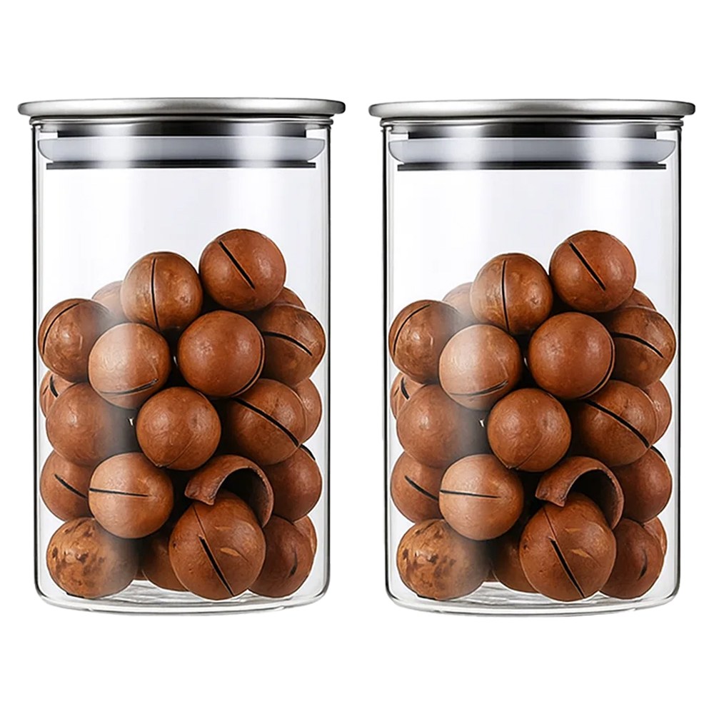 1+1 밀폐형 원형 캐니스터 내열 유리 병 보관 용기 글라스락 곡물 통 커피 원두 보관함 저장 보틀 대용량 9,800원