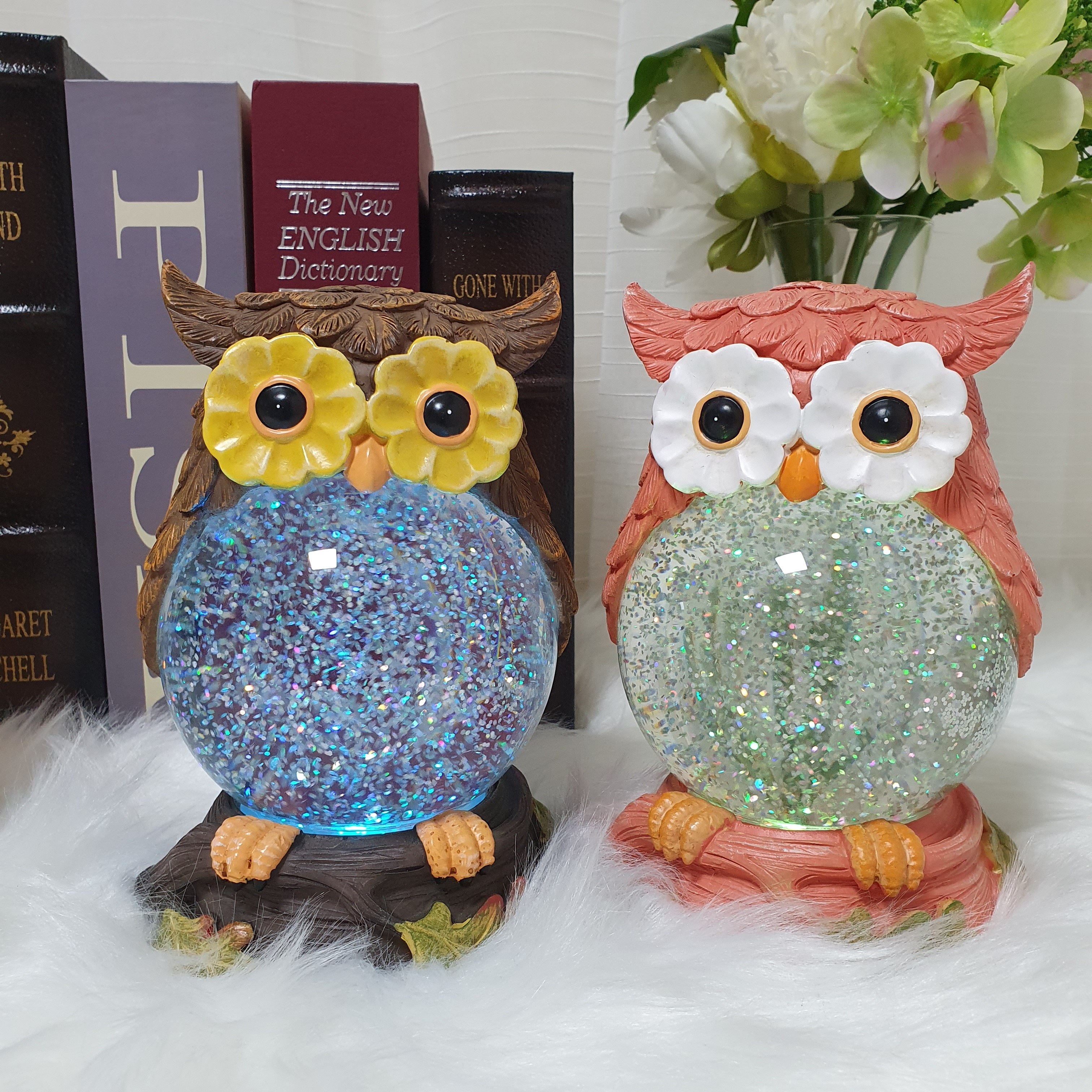 부엉이 LED워터볼 스노우볼 2종(핑크,브라운) 51,560원