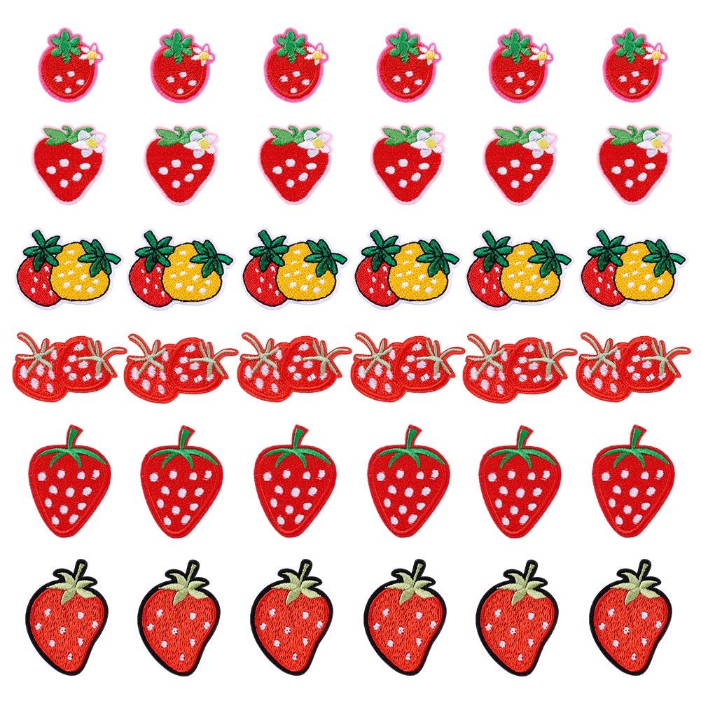 과일 모양 자수 패치 생기 있는 색상 장식 DIY 핸드메이드 의류 수선 수공예 소품, 1개, 빨간색 335 13,420원