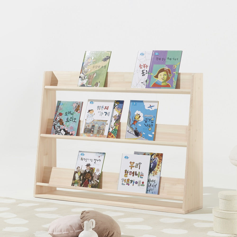 바르숲 아기 교구장 A타입 3단 편백나무 원목 전면 책장 1600 269,000원